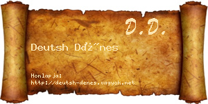 Deutsh Dénes névjegykártya